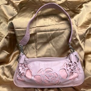 Pink Laser-cut Rose Handbag (brand unknown)